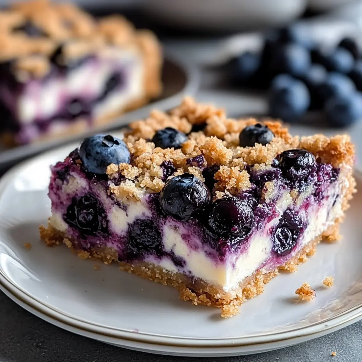 Blueberry Crisp Cheesecake Bars That Brighten Your Summer