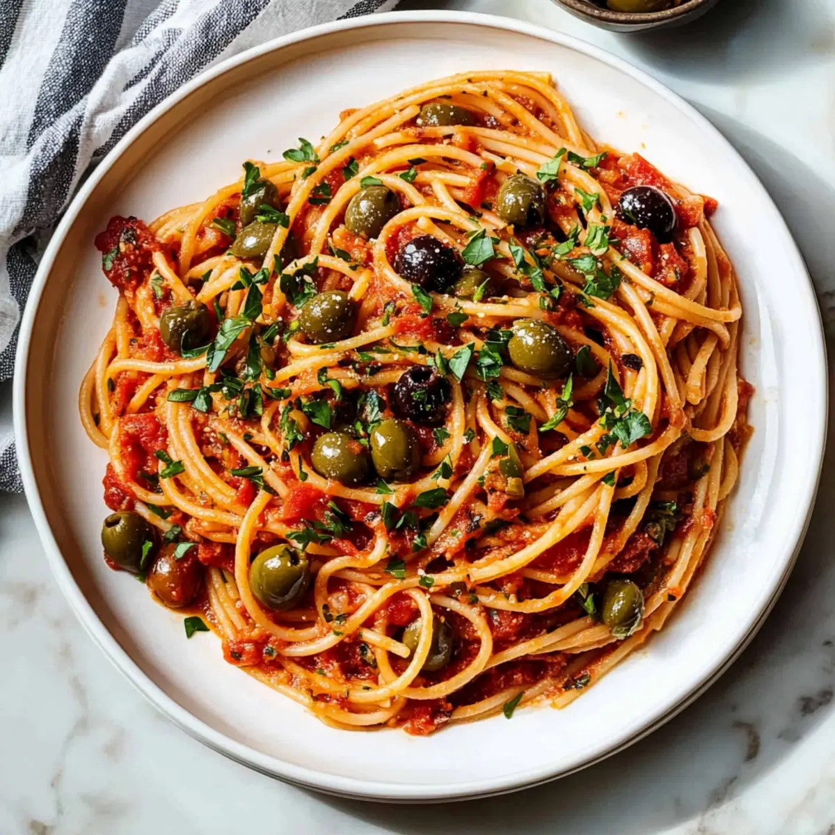 Savory Pasta Puttanesca: A Quick Vegetarian Delight