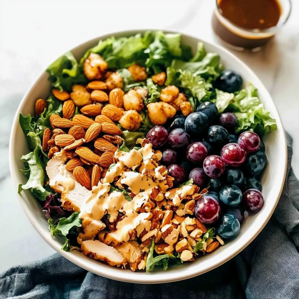 Rainbow Chicken Salad with Creamy Almond Dressing Delight