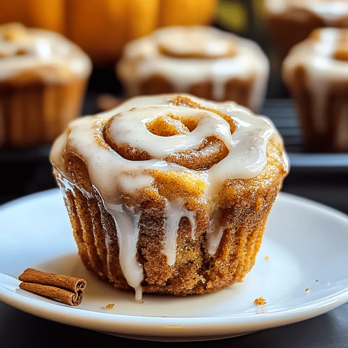 Cozy Pumpkin Cinnamon Roll Muffins with Creamy Glaze