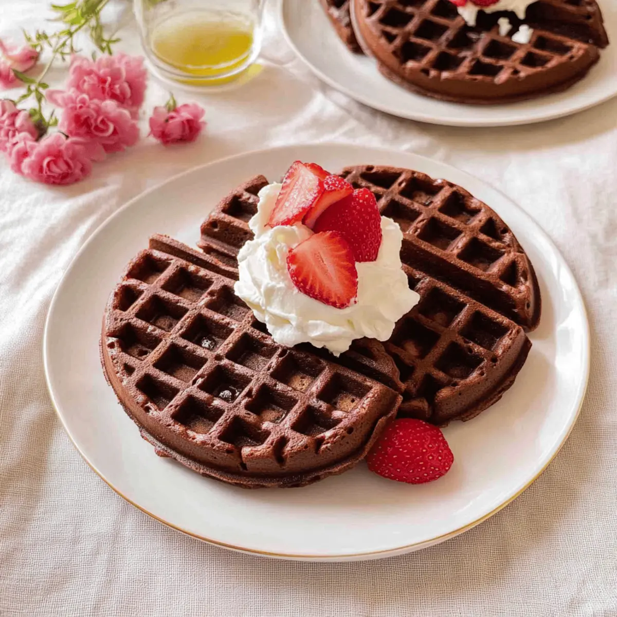 Indulge in Fluffy Chocolate Waffles for Breakfast Bliss