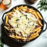 Cheesy Penne with Garlic Butter Ground Beef