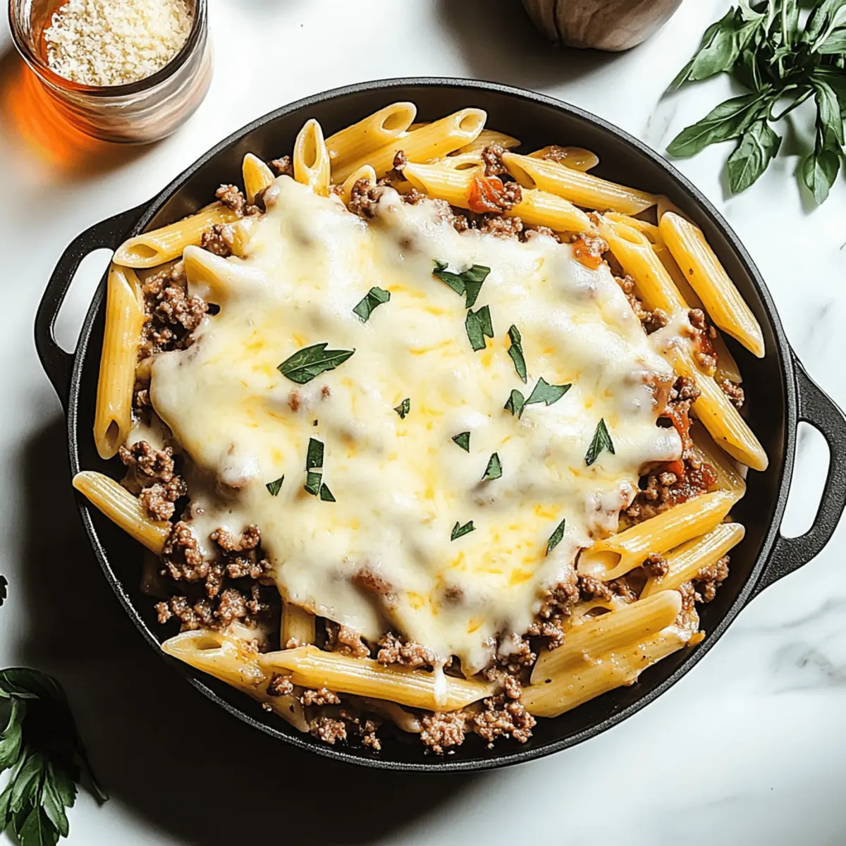 Cheesy Penne with Garlic Butter Ground Beef for Cozy Nights