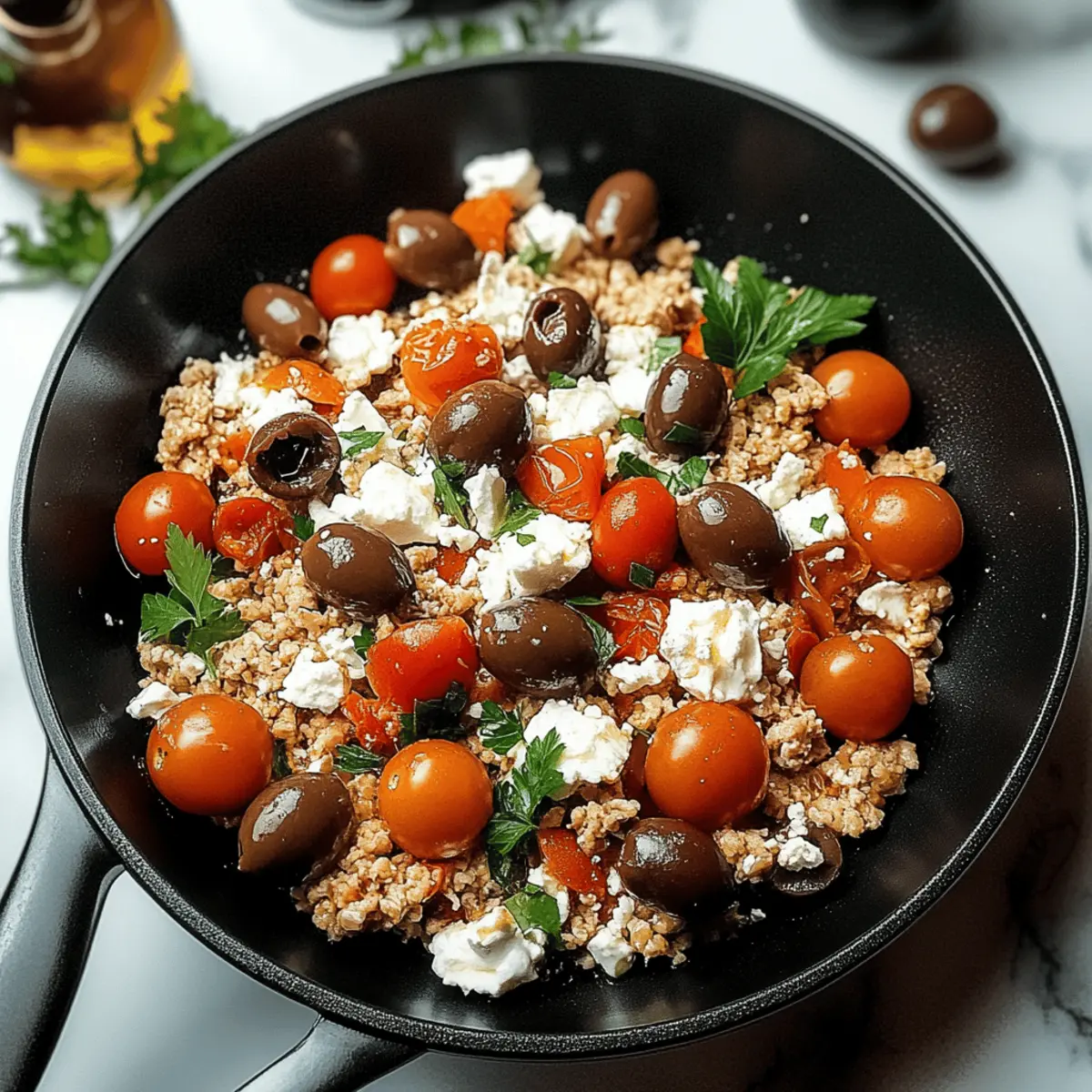 Savor the Easy Mediterranean Keto Ground Chicken Skillet