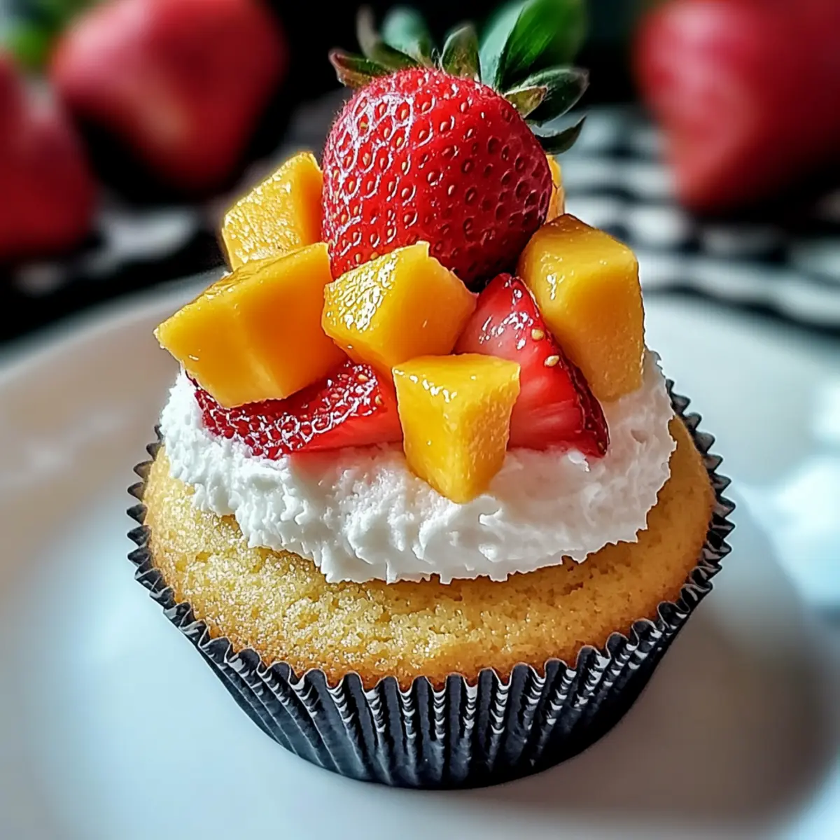 Tropical Strawberry Mango Cupcakes for a Sweet Escape