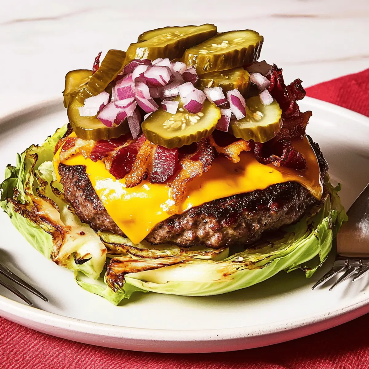 Savory Roasted Cabbage Burgers: Cheesy Low-Carb Bliss