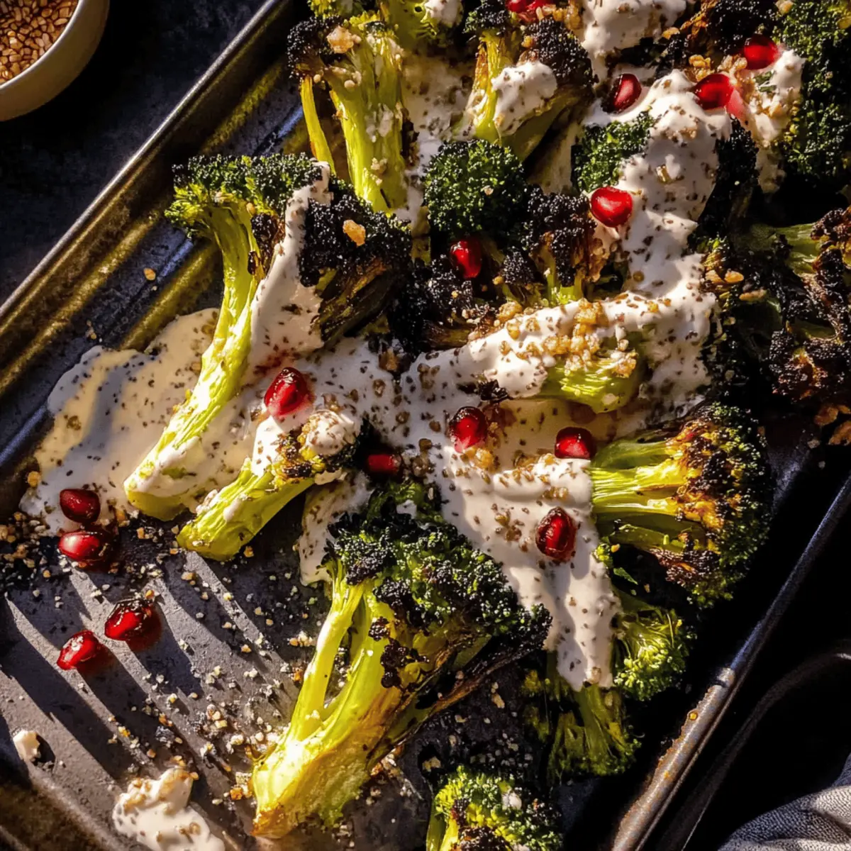 Lemon Parmesan Broccoli with Garlicky Tahini Bliss
