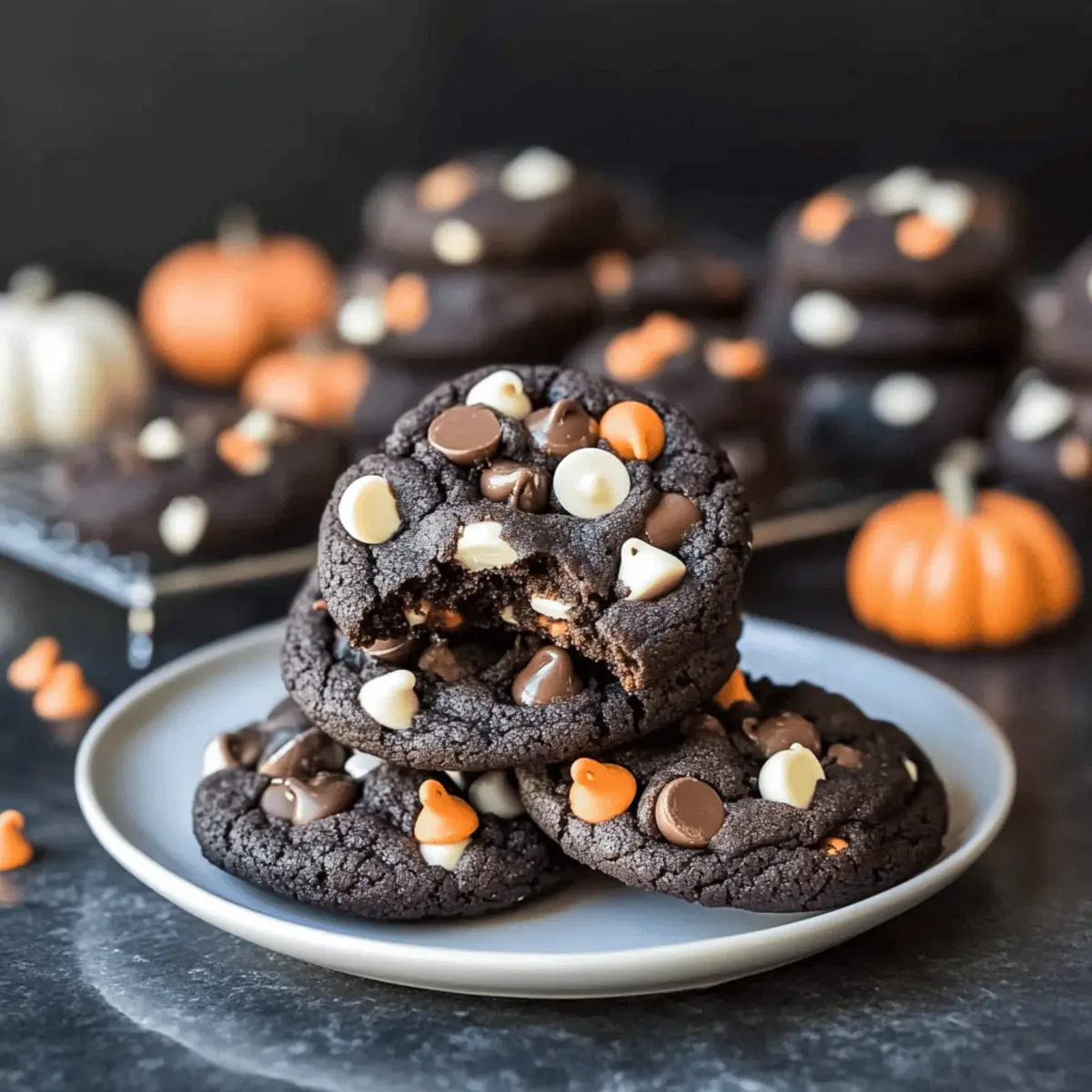 Dark Chocolate Halloween Chip Cookies for Spooktacular Treats