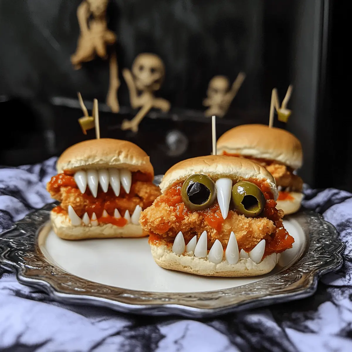 Delicious Halloween Chicken Parmesan Sliders for Spooky Fun