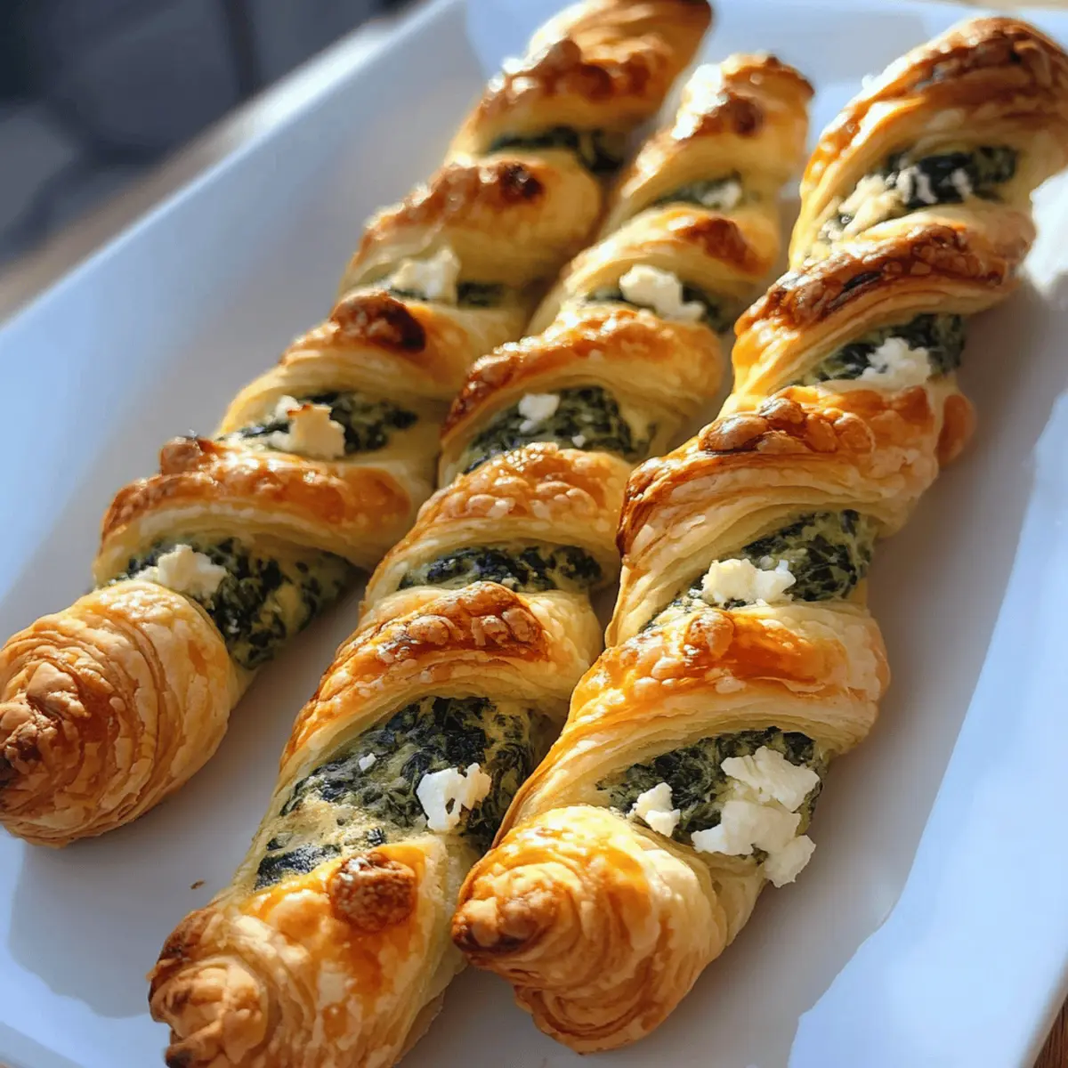 Spinach Feta Puff Pastry Twists: Quick Appetizer Delight
