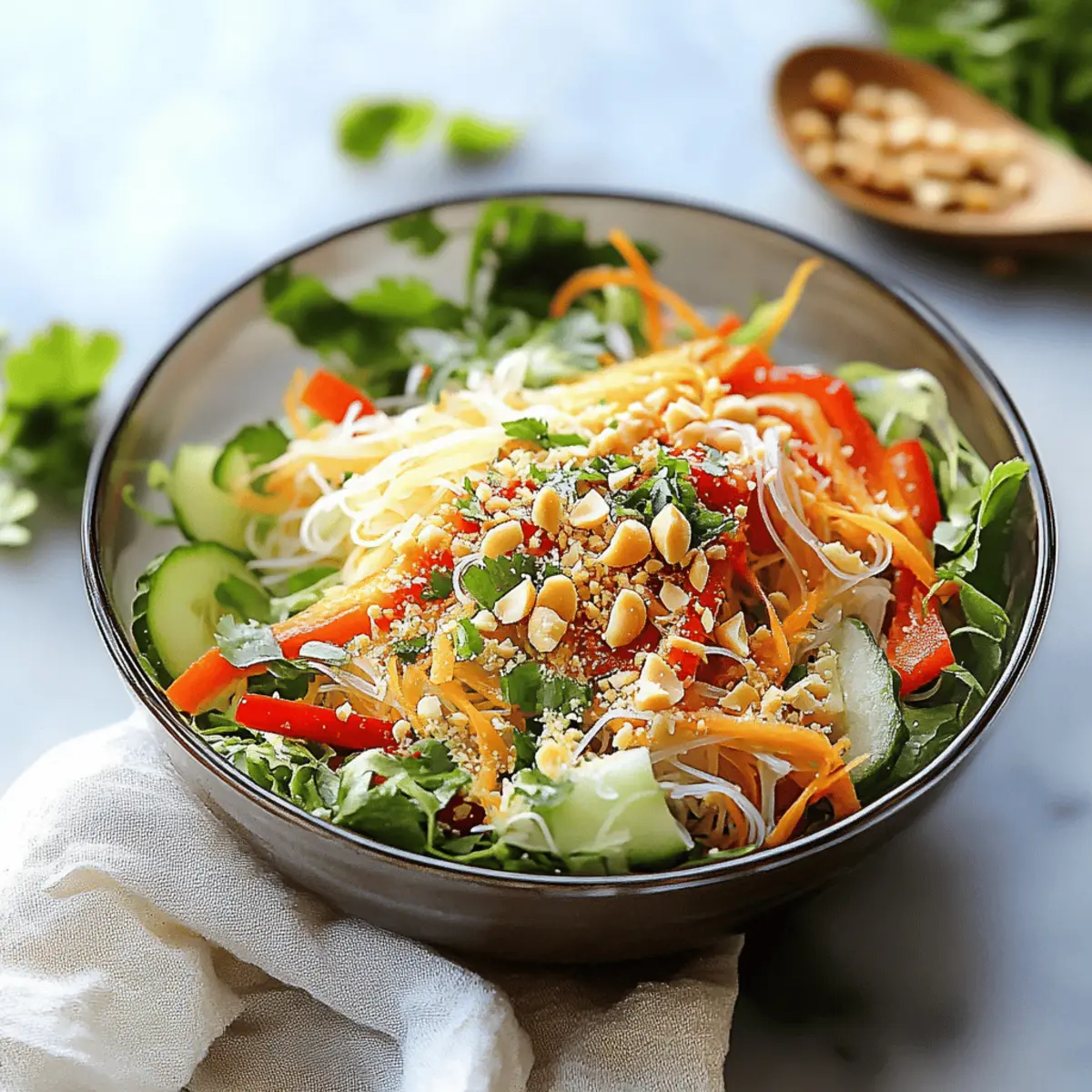 Spring Roll Salad with Spicy Ginger Dressing for Fresh Flavor