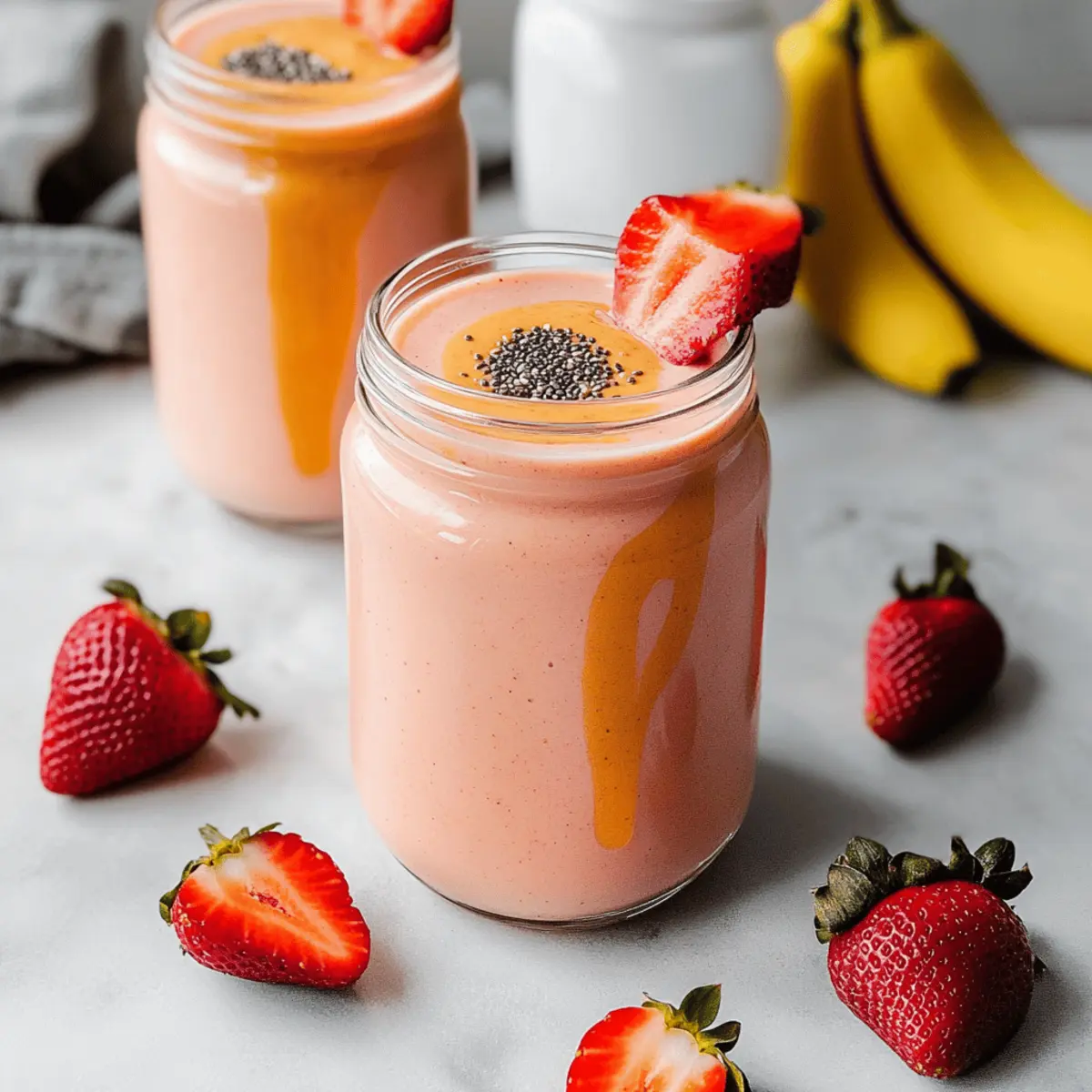 Delicious Knock You Naked Peanut Butter Strawberry Banana Smoothie