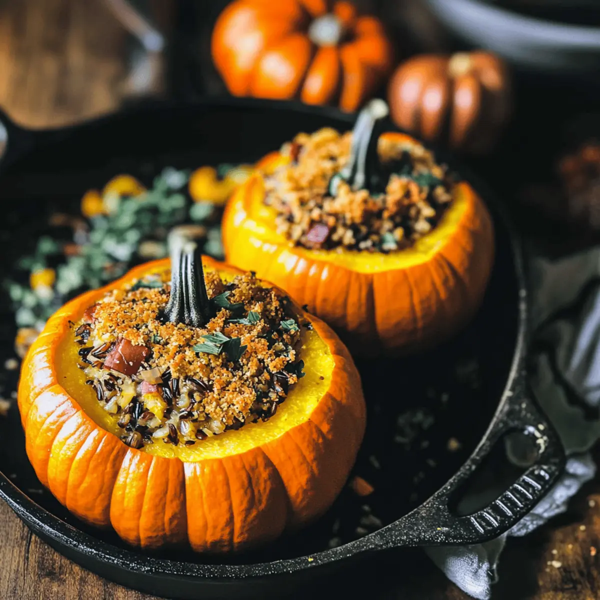 Delicious Wild Rice Stuffed Mini Pumpkins for Fall Gatherings