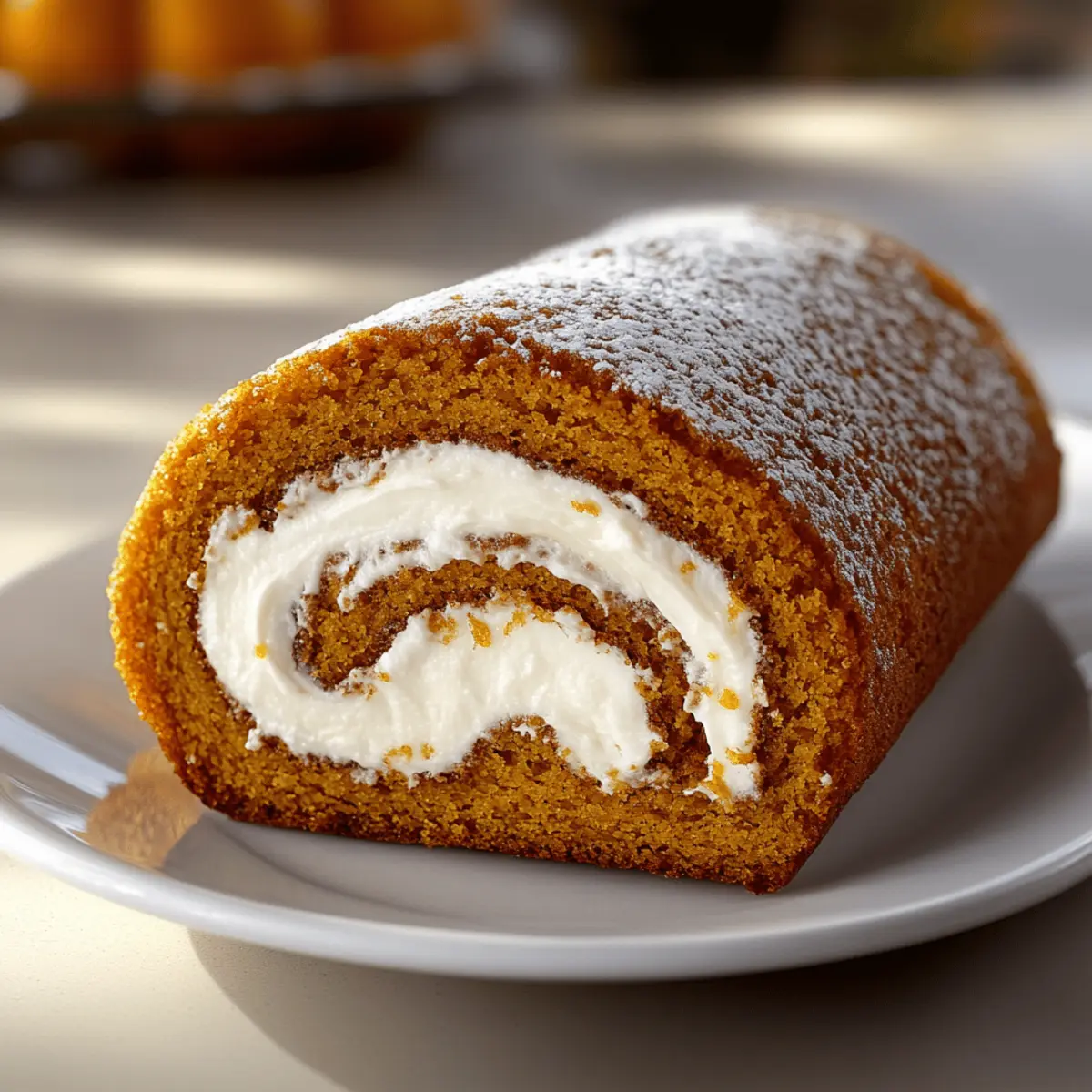 Lightened Pumpkin Roll with Greek Yogurt Creamy Filling