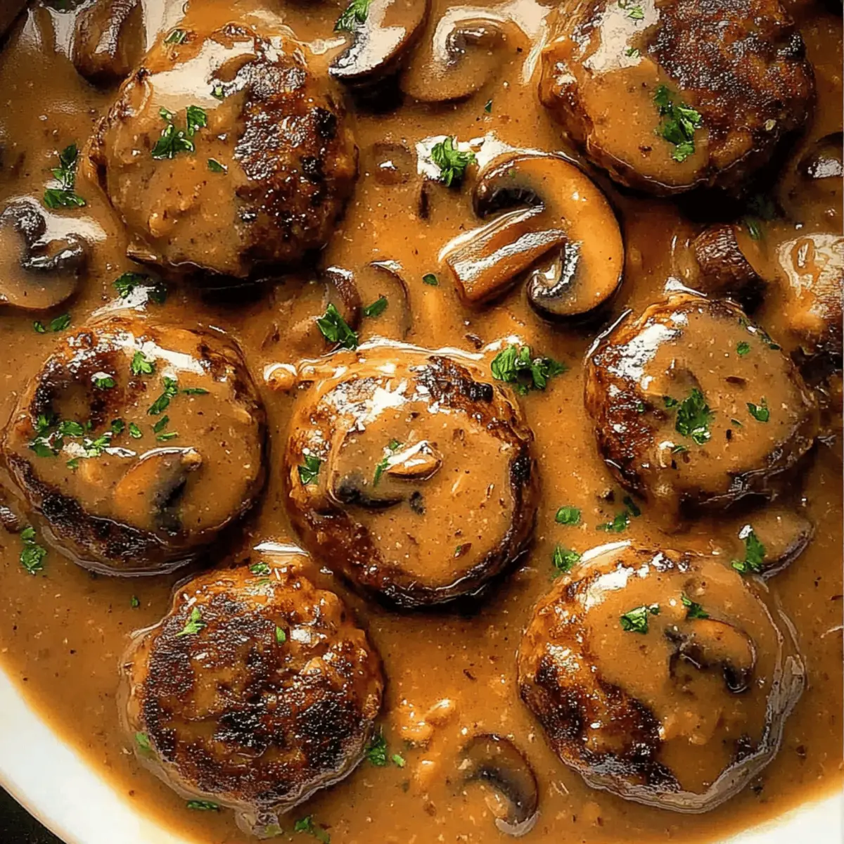Smothered Rissoles: Comforting Bites in Mushroom Gravy