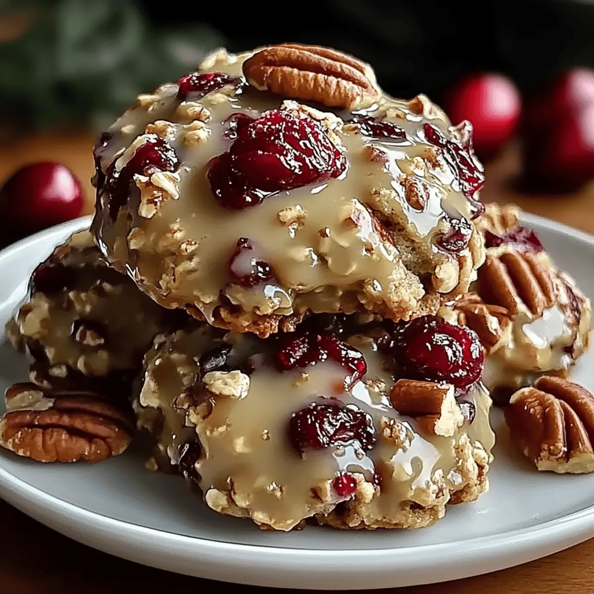 Cranberry Pecan Praline Cookies for Cozy No-Bake Indulgence