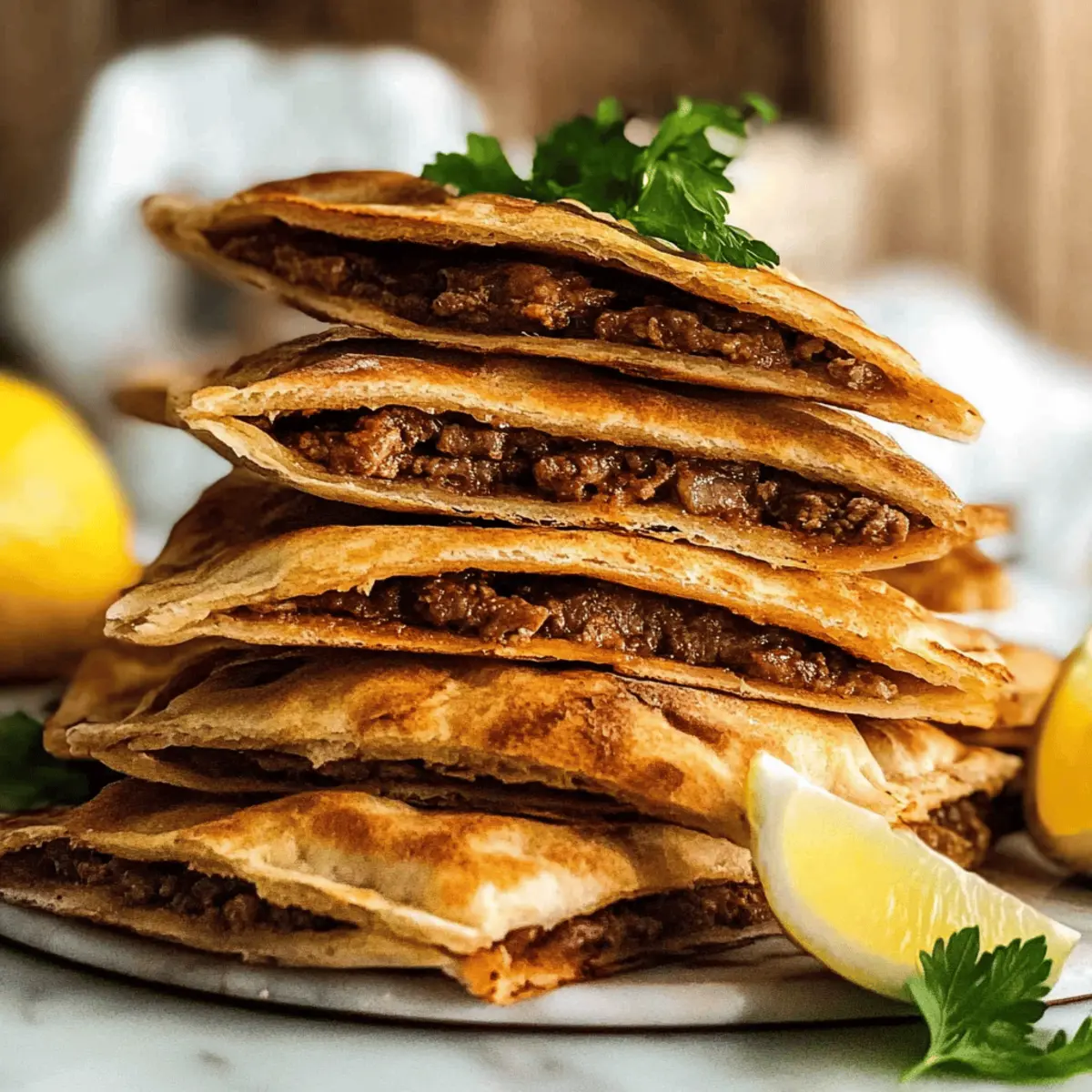 Savor Lebanese Meat-Stuffed Crispy Pita for Quick Comfort