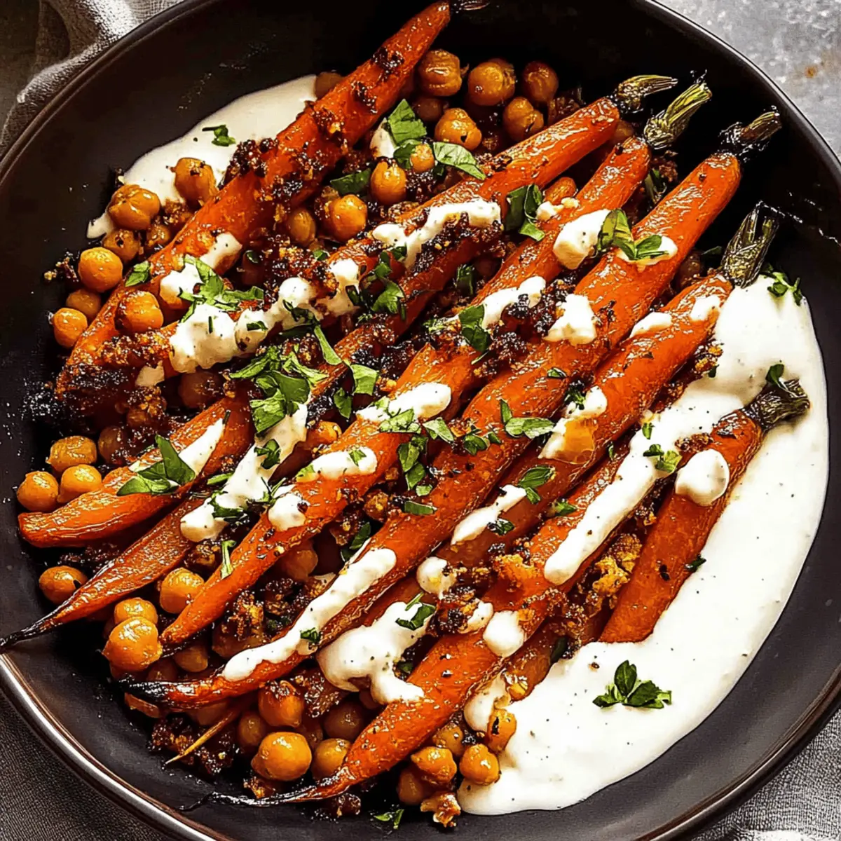 Spicy Maple Roast Carrots with Crispy Chickpeas Delight