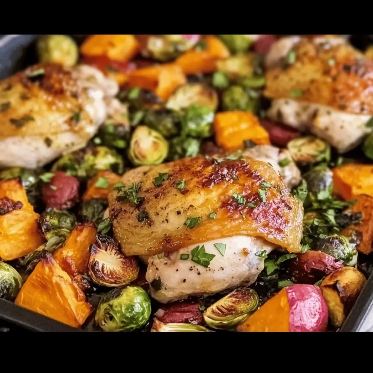 Cozy Autumn Chicken Dinner with Sweet Potatoes & Apples
