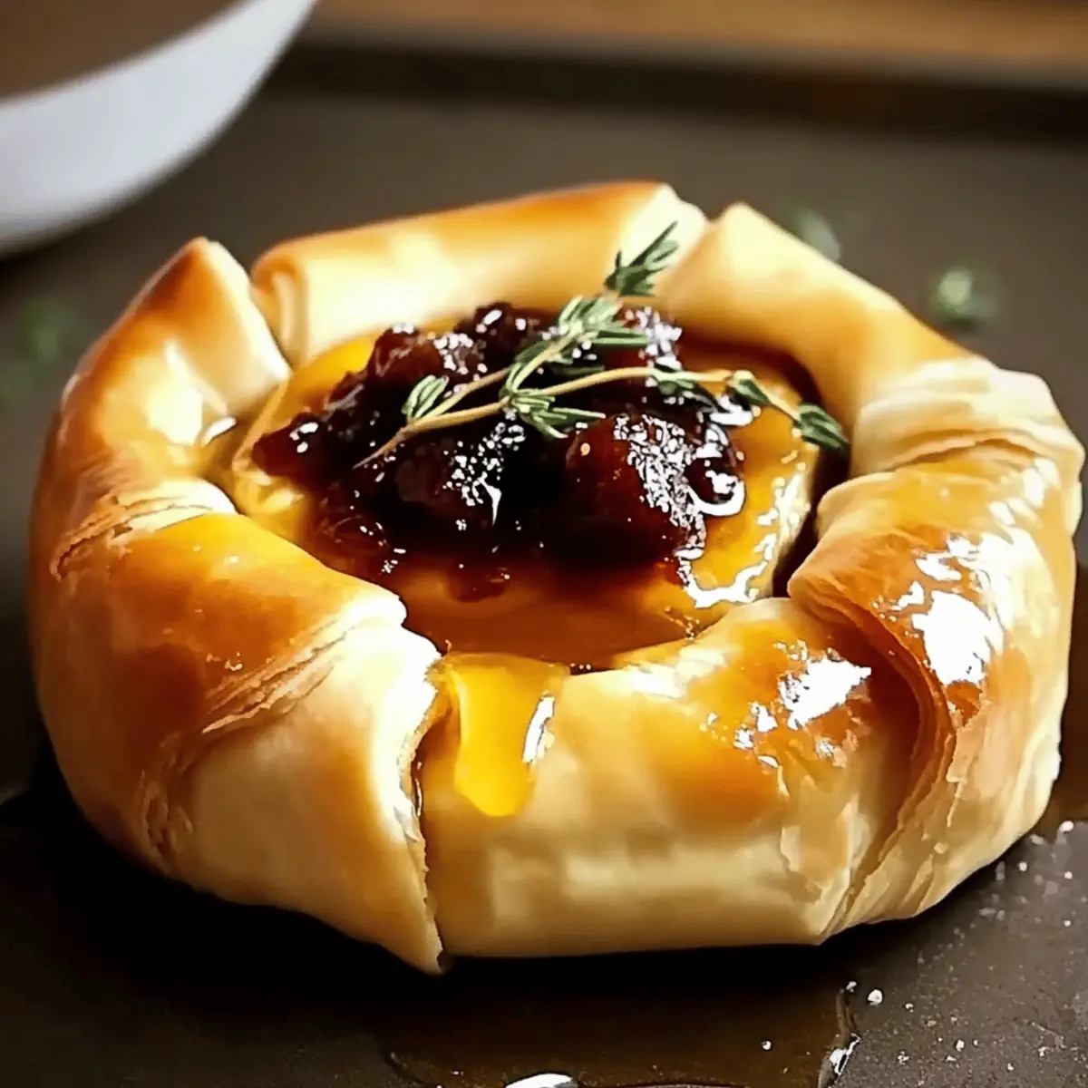 Baked Brie in Puff Pastry with Honey and Fig Delight