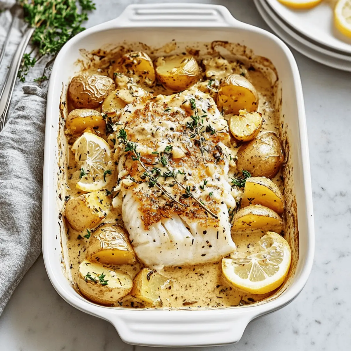 Cod & Potatoes in Rosemary Cream Sauce That Will Wow You