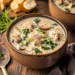 Creamy Mushroom Kale Turkey Soup
