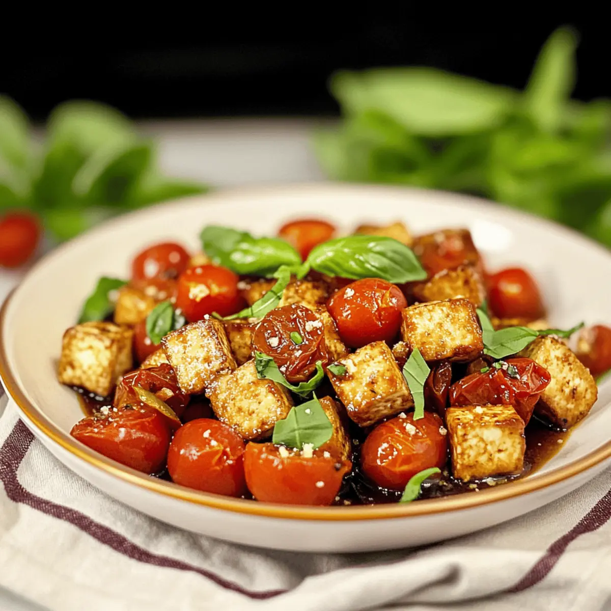 Crispy Tofu with Balsamic Tomatoes: A Flavorful Vegan Treat