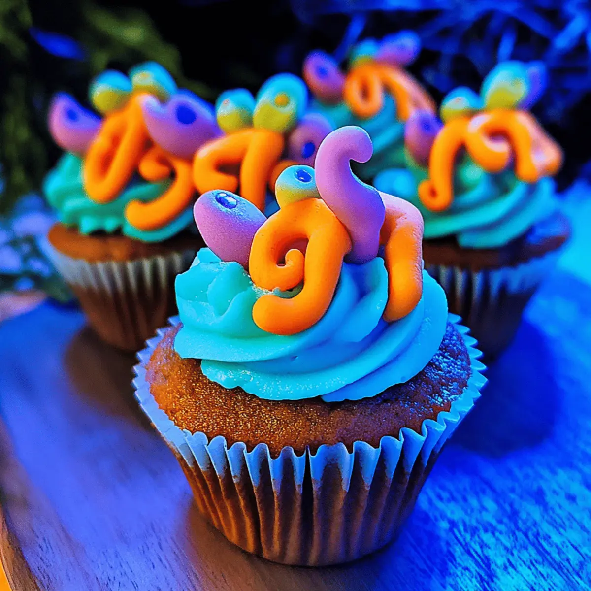 Kraken Cupcakes: Dive into Spooky Rum & Raisin Delights