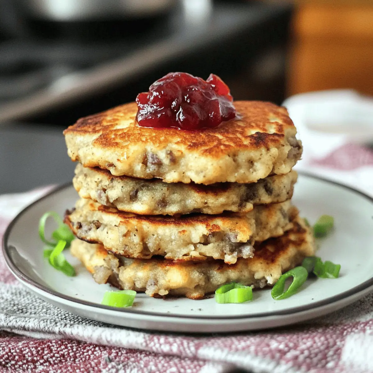 Crispy Leftover Mashed Potatoes and Stuffing Pancakes Delight