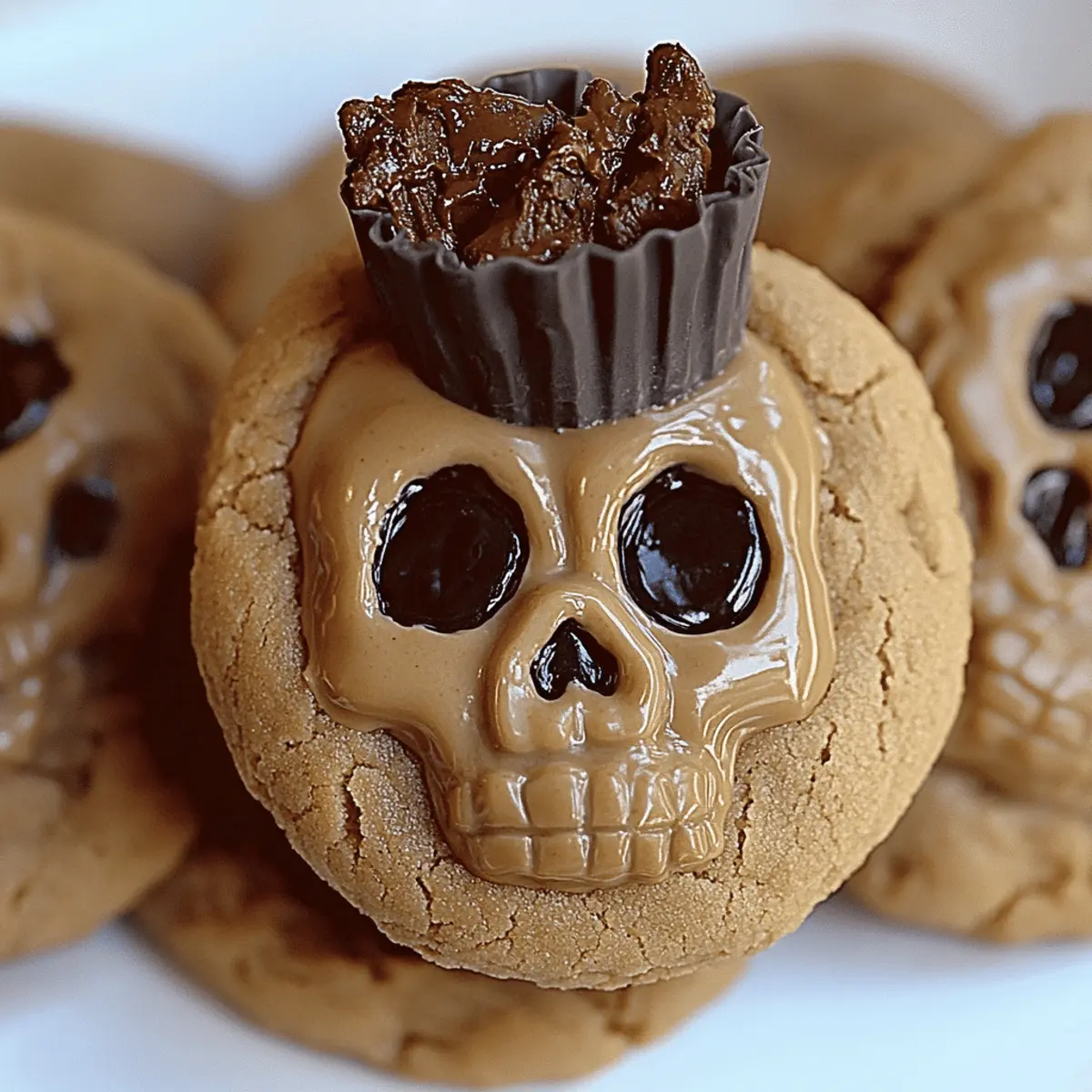 Delicious Peanut Butter Butterfinger Skull Cookies for Halloween