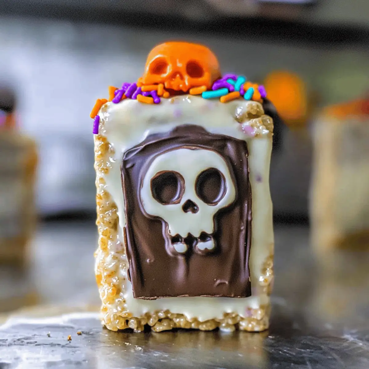 Peanut Butter Cup Skulls Tombstone Treats for Spooky Fun