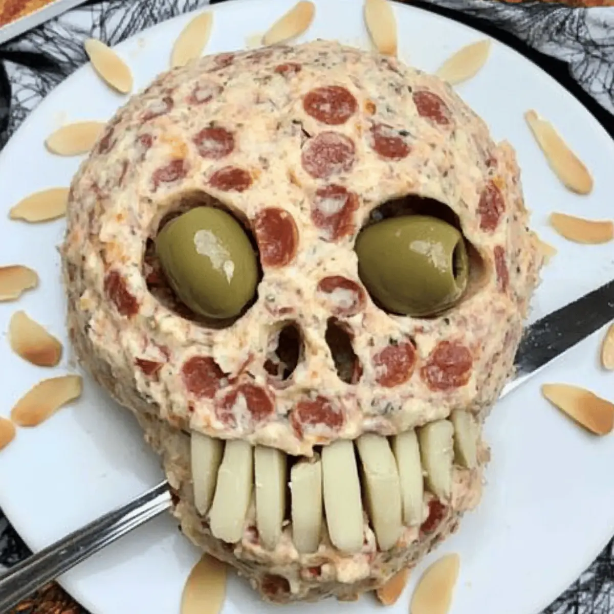 Pepperoni Skull Cheese Ball