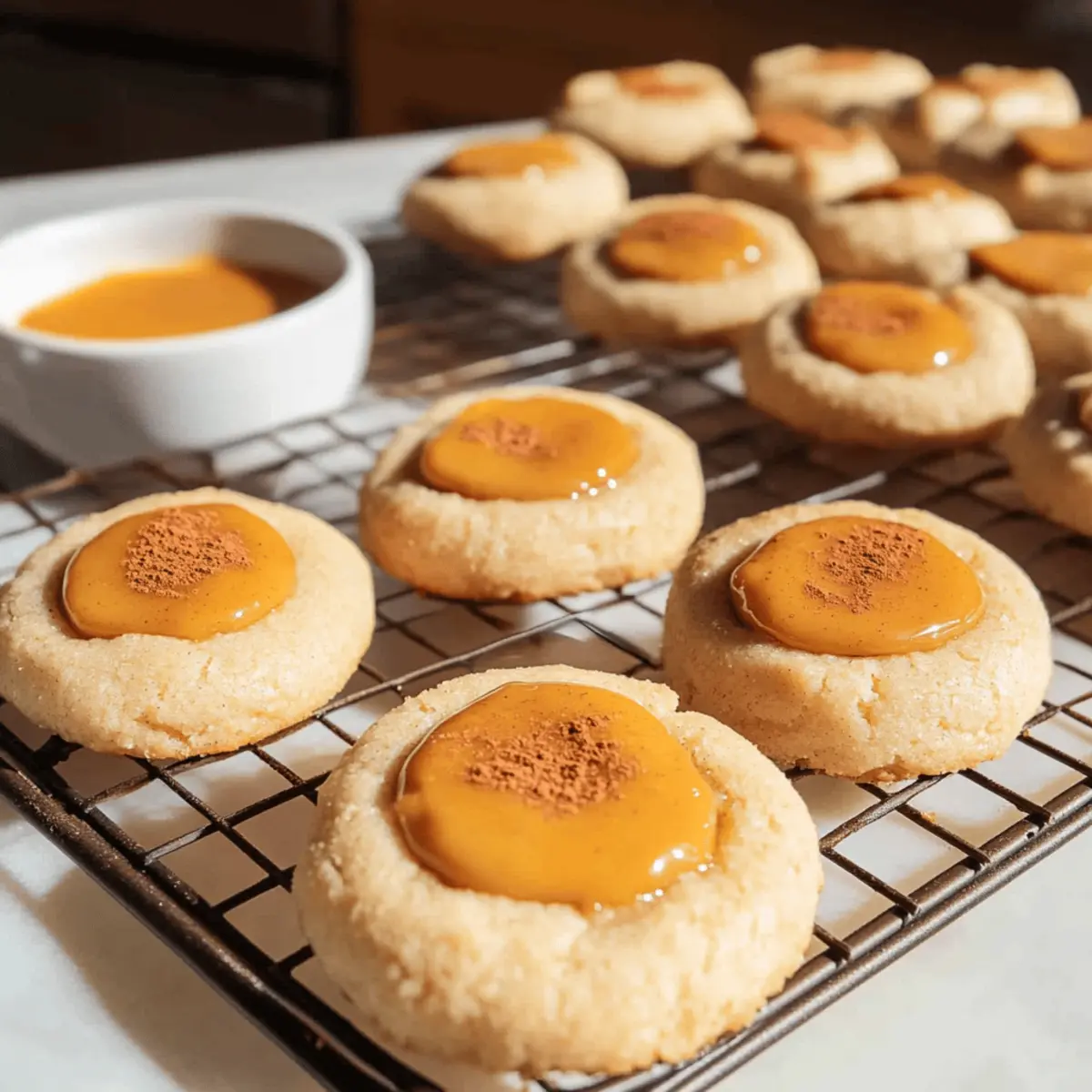 Pumpkin Pie Thumbprint Cookies with Rich White Chocolate Bliss