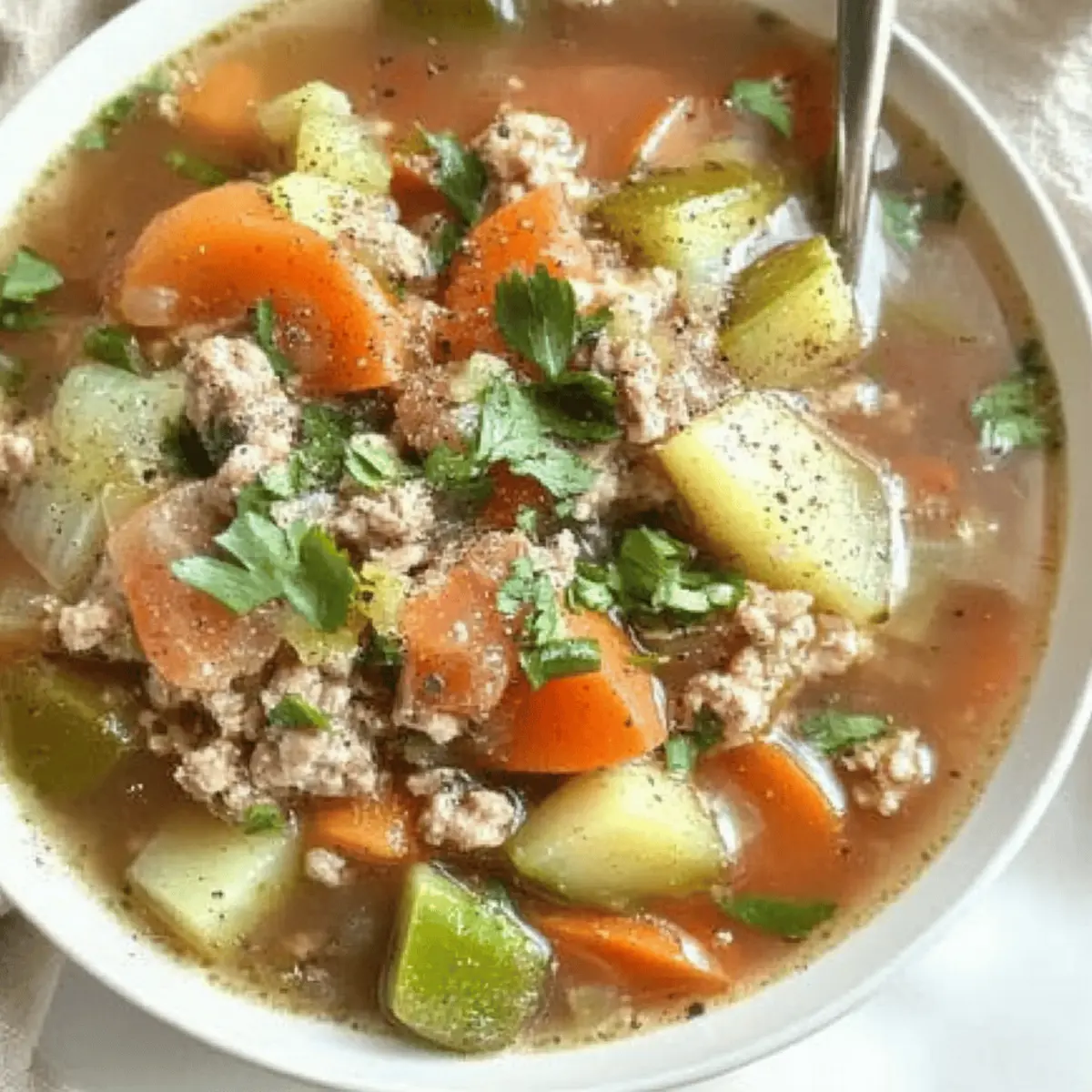 Hearty Slow Cooker Ground Turkey Vegetable Soup Recipe