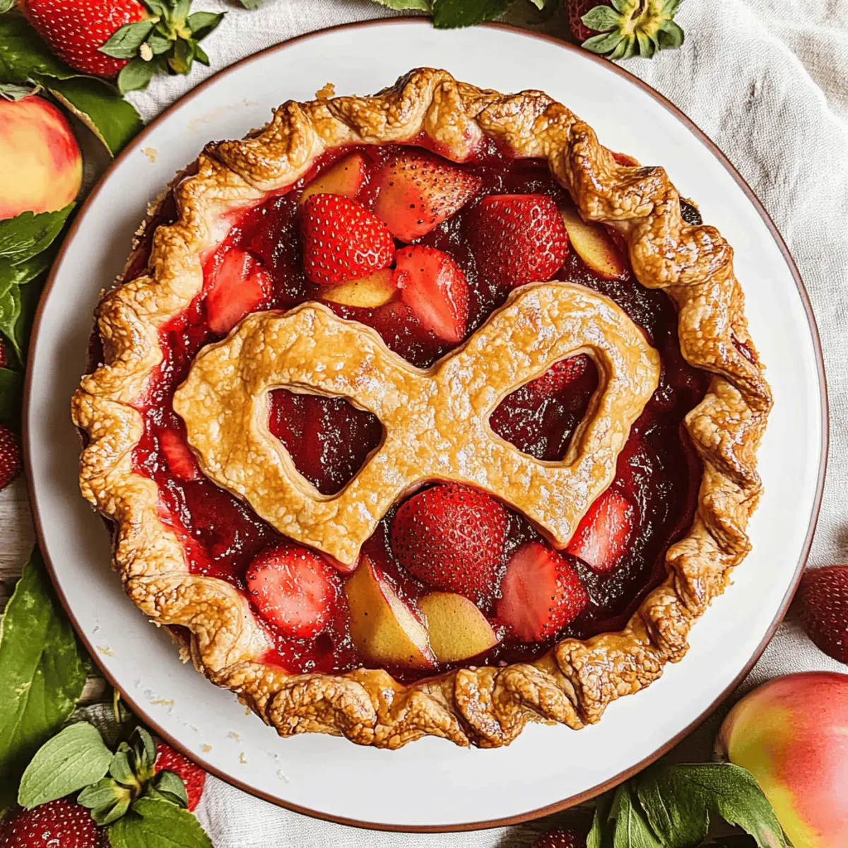 Heavenly Strawberry Apple Pie with Flaky Crust Delight