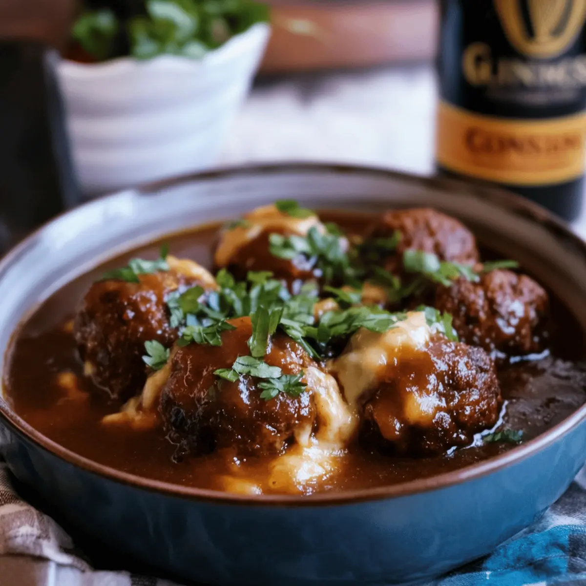 Irresistible Stuffed Meatballs in Guinness Gravy Delight
