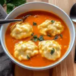 Tomato Soup with Cheese Dumplings