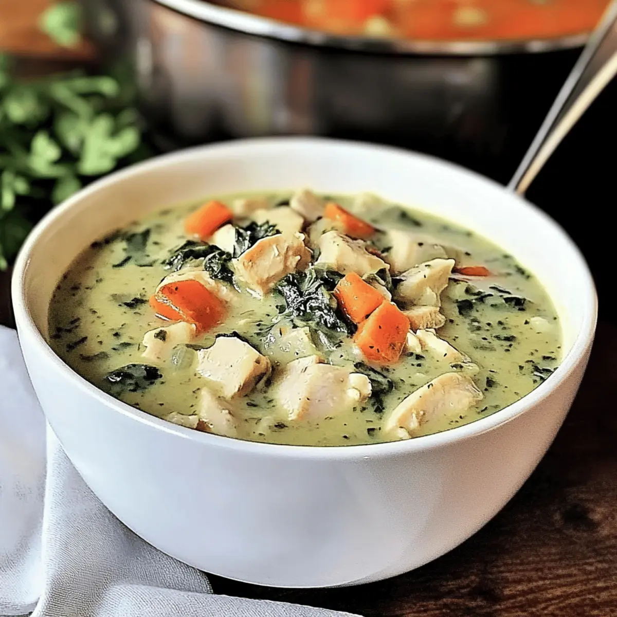 Creamy Turkey Soup with Spinach for Cozy Comfort Evenings