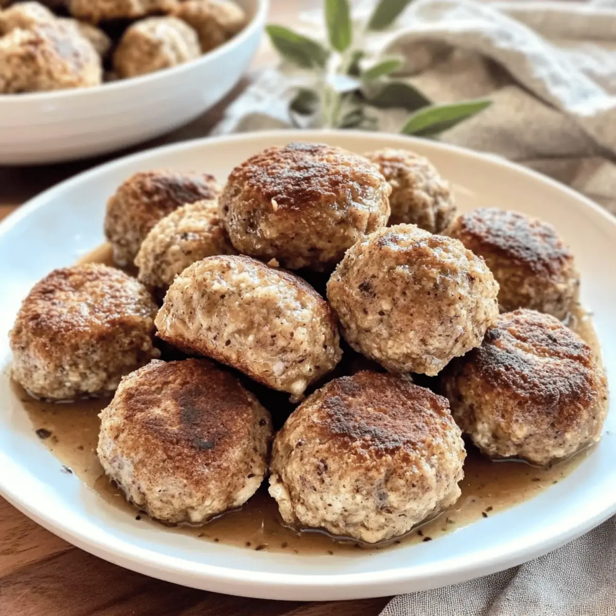 Savory Turkey and Stuffing Meatballs with Gravy Delight