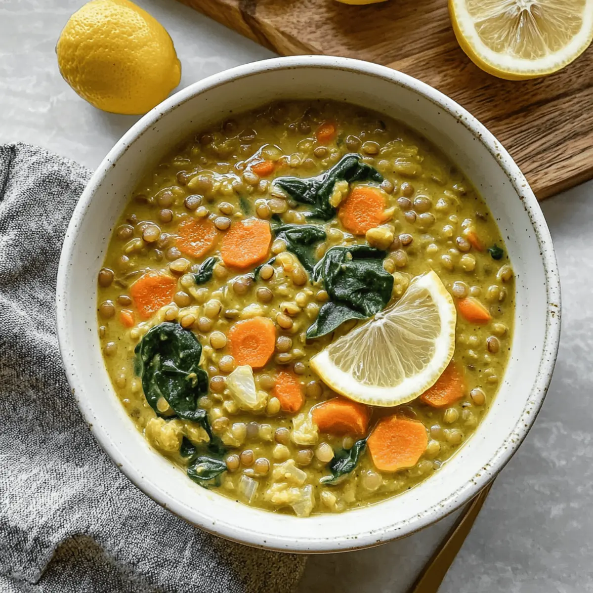 Comforting Vegan Lemon Lentil Soup with Turmeric Bliss