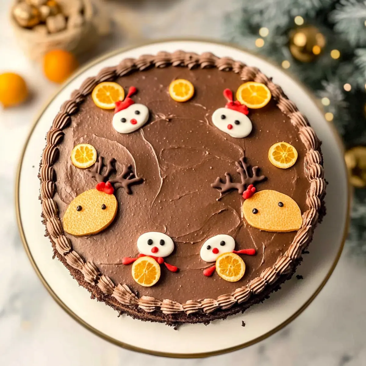 Irresistible Chocolate Orange Reindeer Cake for Festive Fun