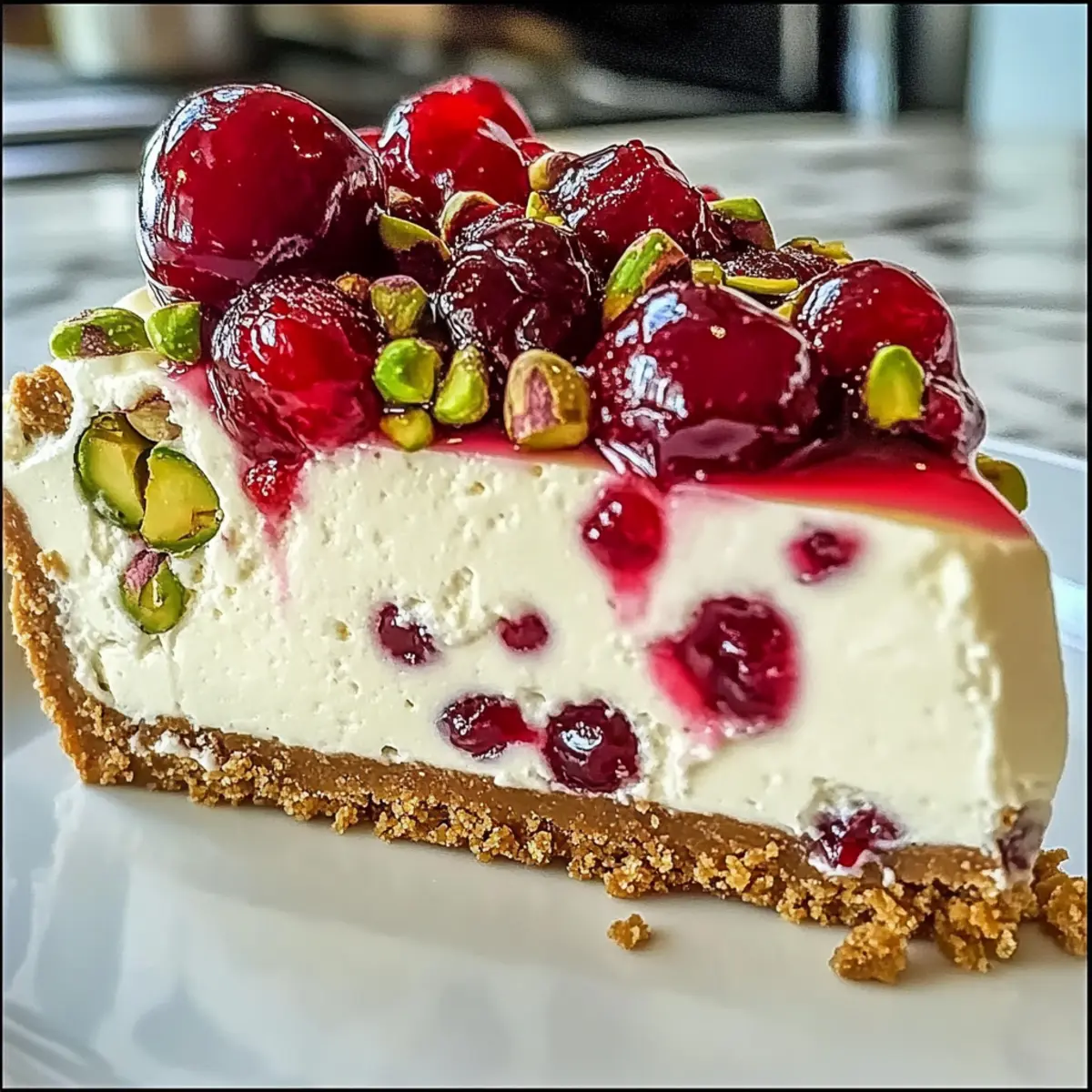 Decadent Cherry Pistachio Cheesecake for Your Sweet Tooth