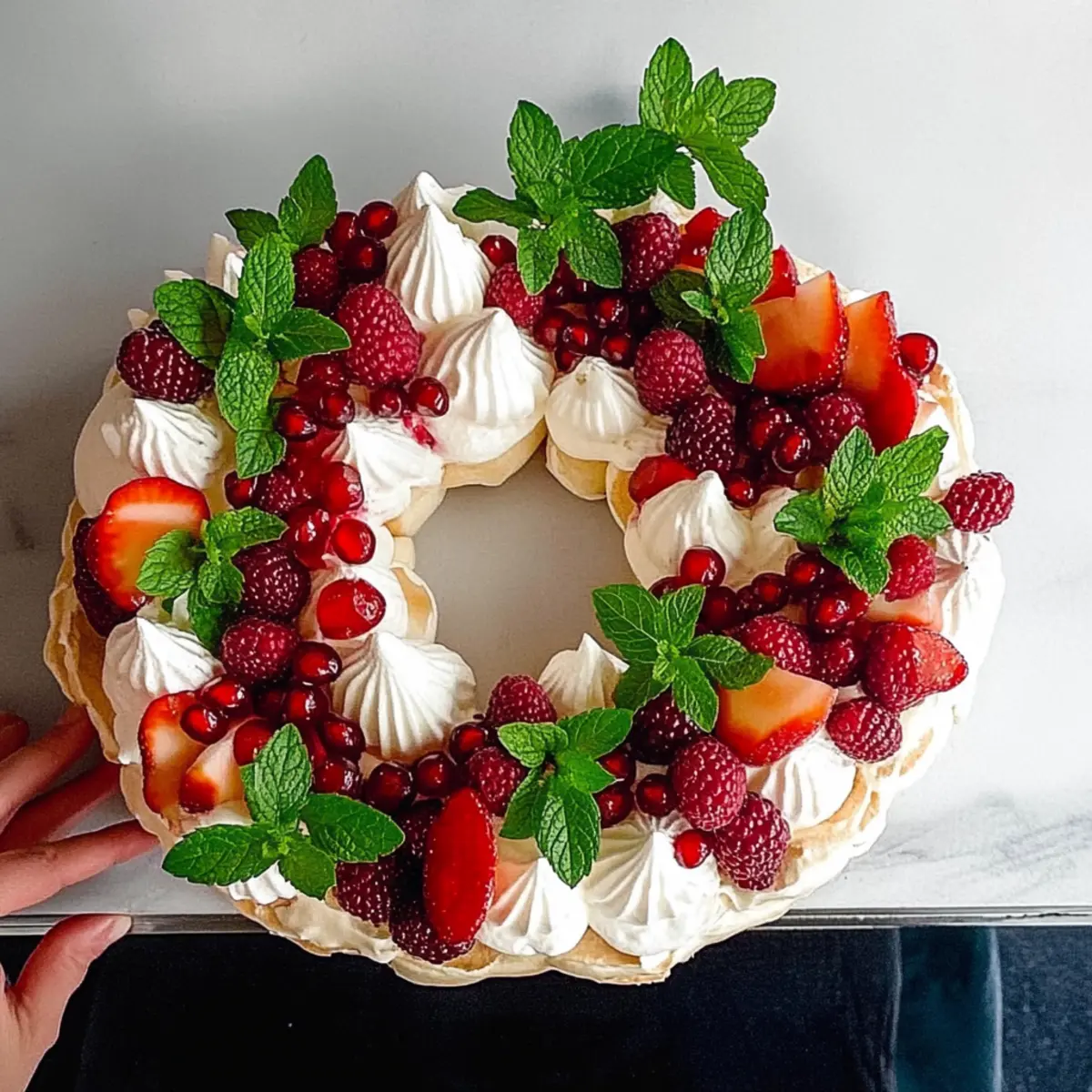 Delightful Pull Apart Pavlova Wreath for Festive Gatherings
