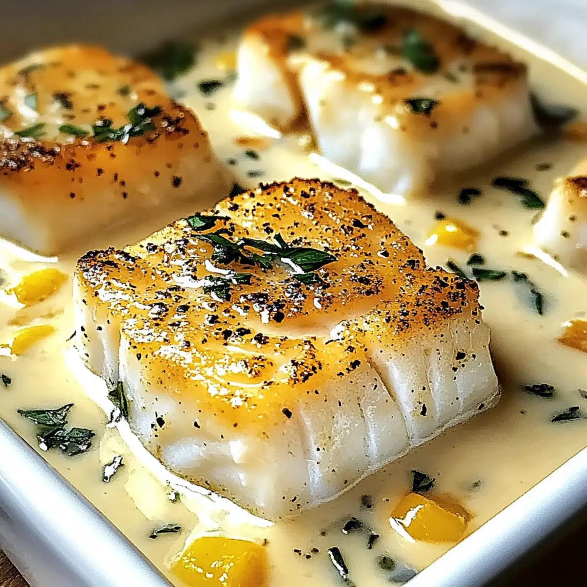 Baked Cod in Coconut Lemon Cream Sauce for a Tropical Twist
