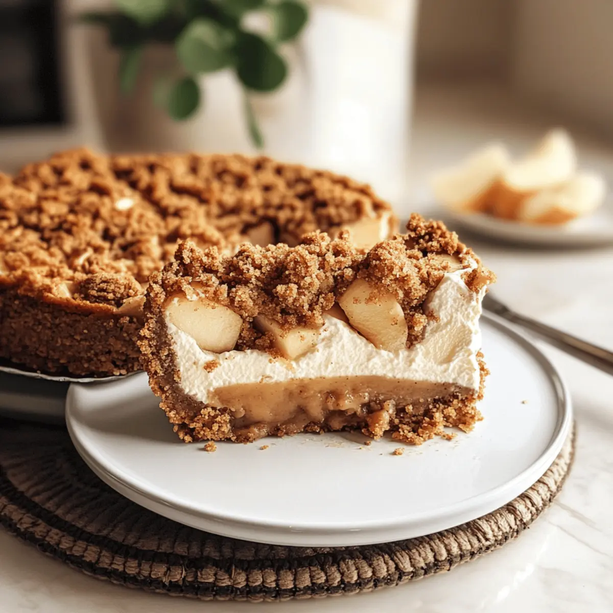 Delight in This Creamy Apple Crumble Cheesecake Bliss
