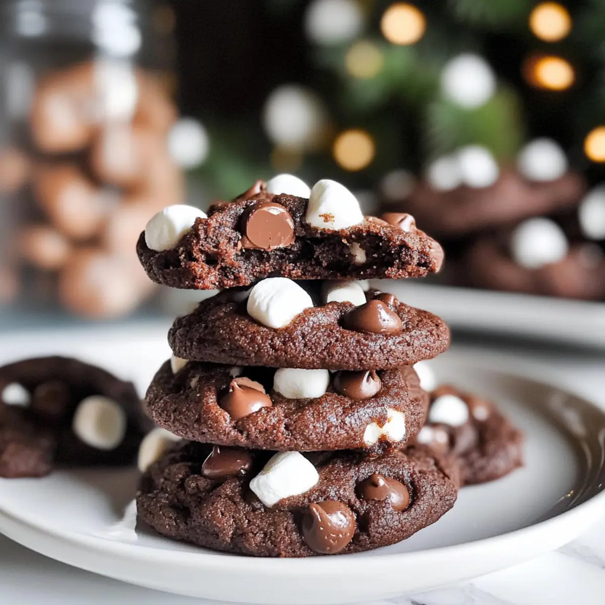 Irresistible Hot Chocolate Cookies with Gooey Marshmallow Center