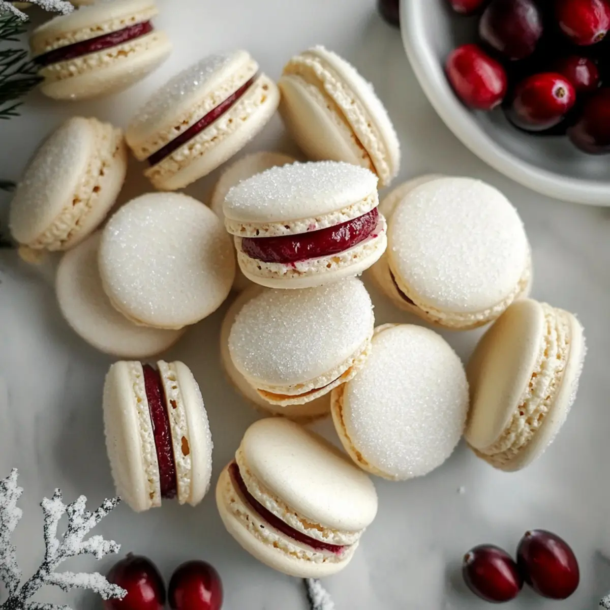 White Chocolate Cranberry Macarons for Festive Joy