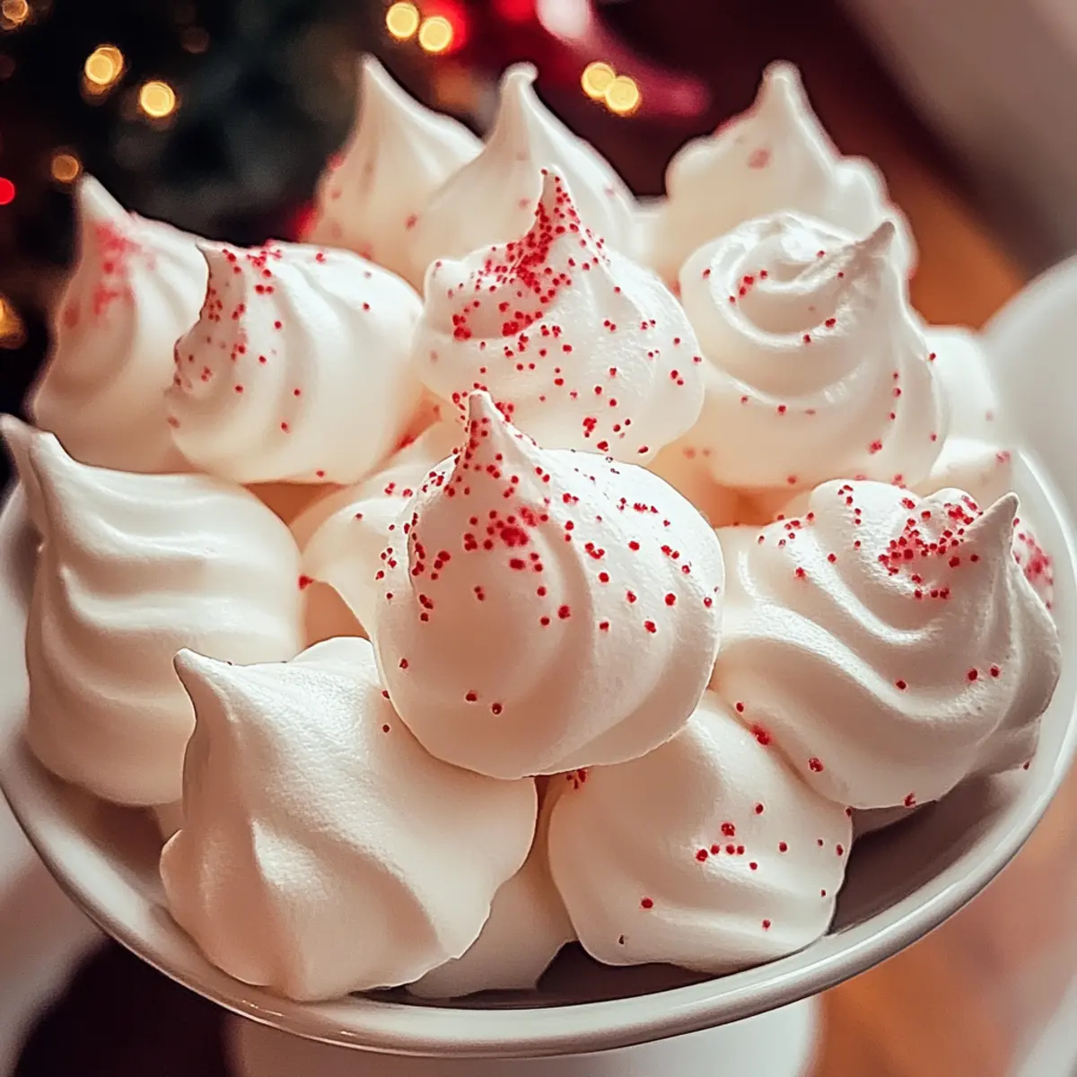 Light and Airy White Christmas Peppermint Meringues Delight