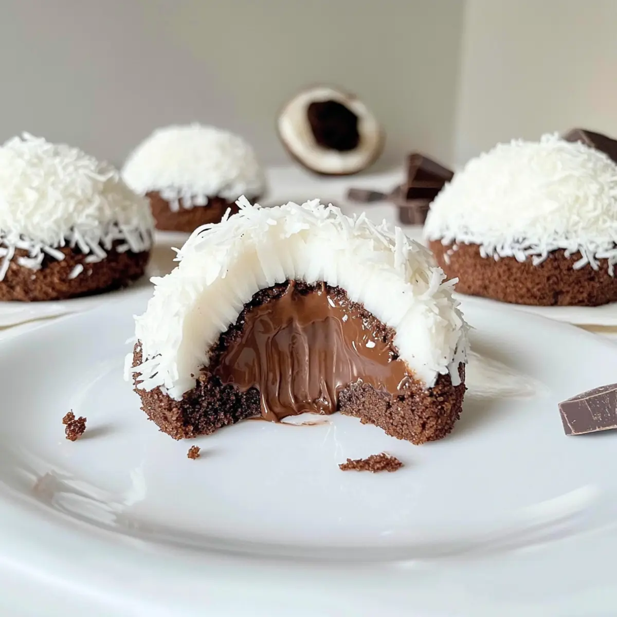 Coconut Dome with Chocolate Spread: A Luxuriously No-Bake Delight