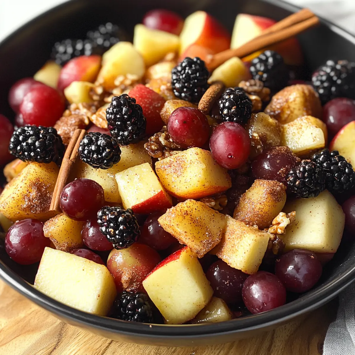 Delicious Fall Fruit Salad with Warm Cinnamon Orange Dressing